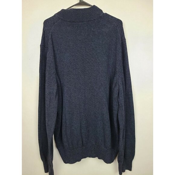 CALVIN Klein Jeans Mens Navy Blue 1/4 Zip Cotton Pullover Knit Sweater Size XXL - Picture 3 of 7